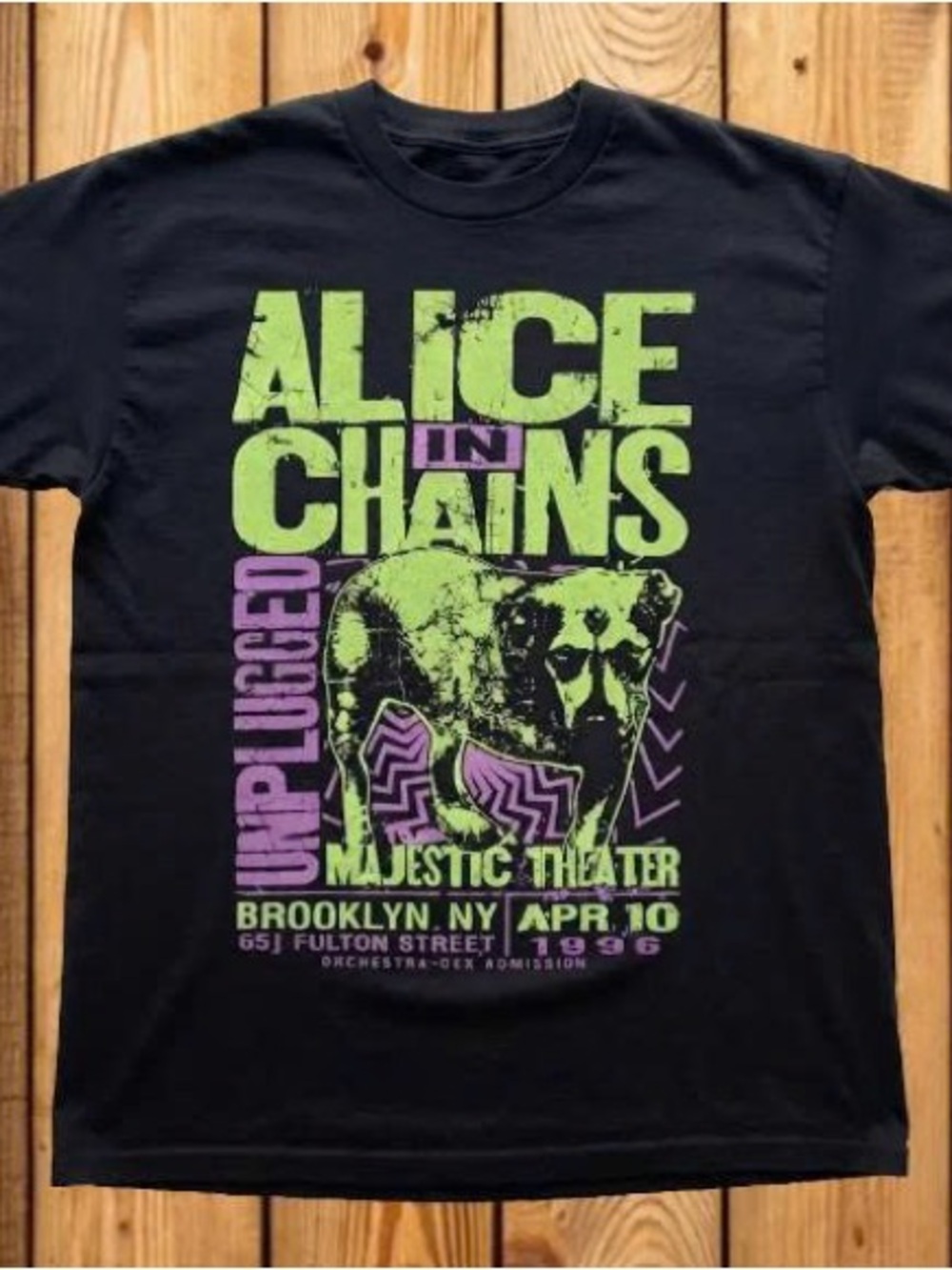 Alice In Chains Graphic Tee - Black with Green & Purple Print